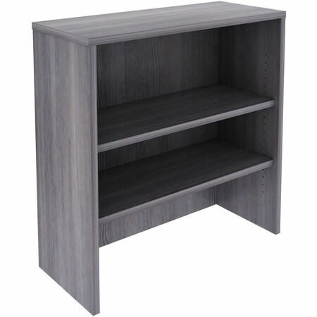 Lorell Essentials 2-Shelf Laminate Stack-on Bookcase, 36" x 15" x 36", Weathered Charcoal LLR69628